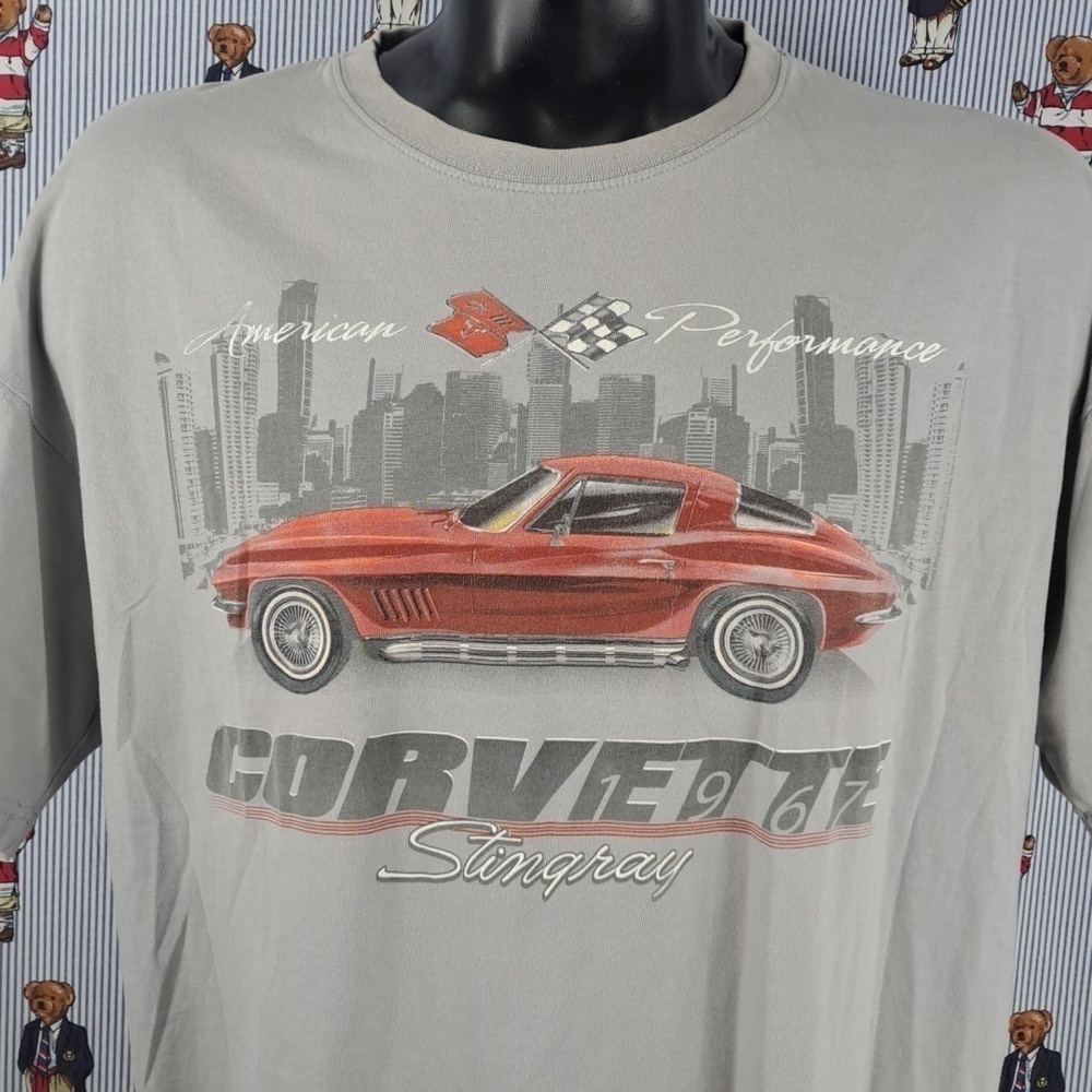 1967 American Performance Corvette Stingray Car graphic grey & red 2XL t-shirt